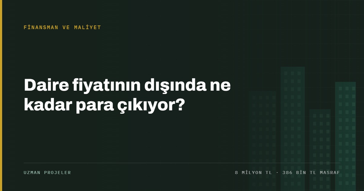 Konut alımında fiyat dışı masrafların kalem kalem hesabı