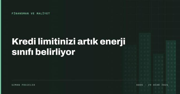 BDDK kararıyla konut kredisi limitinin enerji sınıfına bağlanması