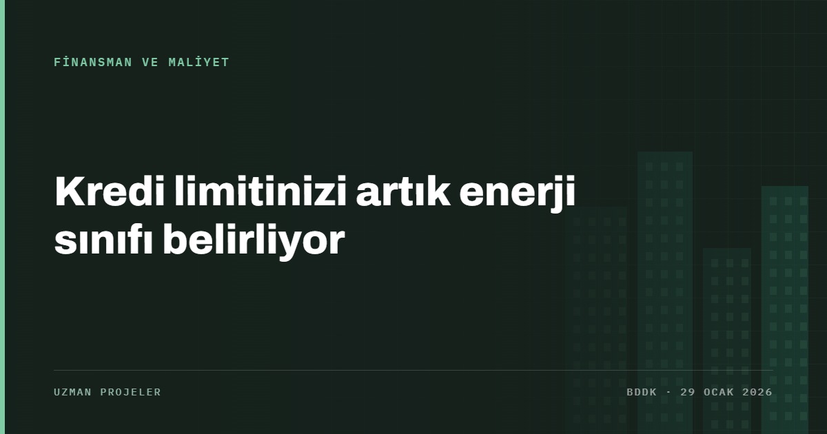 BDDK kararıyla konut kredisi limitinin enerji sınıfına bağlanması